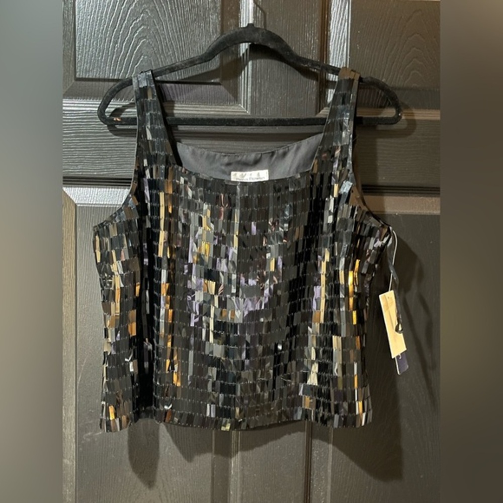 NEW Rena Rowan La Fete Subway Tile Sequined Tank Top NWT